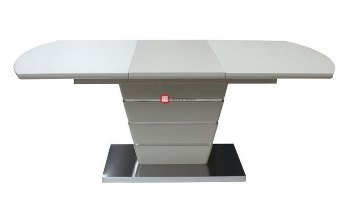 CentrMebel | Стіл обідній розкладний скляний з МДФ шампань сатин DAOSUN DT 8103 3