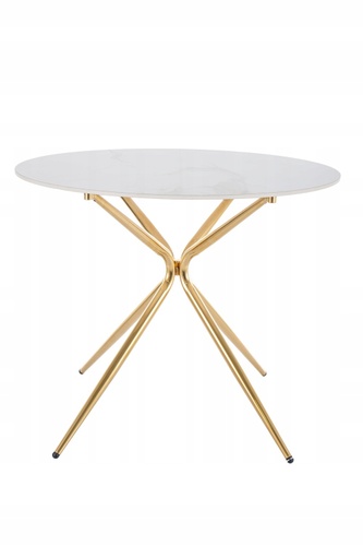 CentrMebel | Стол обеденный круглый керамический AZALIA Ø 90 (белый мрамор) 1