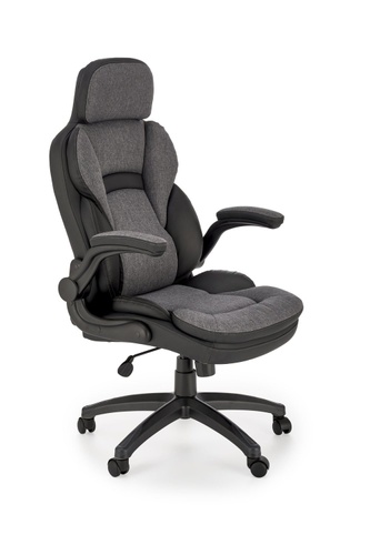 CentrMebel | Кресло геймерское в ткани VALERIO (серый) 1
