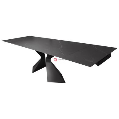 CentrMebel | Стол обеденный прямоугольный раскладной керамический Duna Black Marble 180(260)х90 (черный мрамор) 2