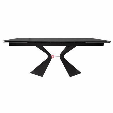 CentrMebel | Стол обеденный прямоугольный раскладной керамический Duna Black Marble 180(260)х90 (черный мрамор) 3