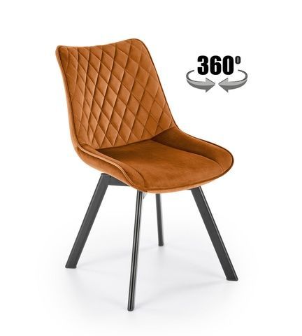 CentrMebel | Стул обеденный поворотный бархатный K-520 (корица) 1