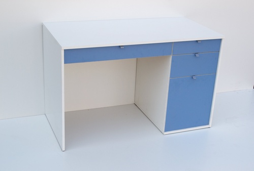 CentrMebel | Стол письменный HO 1D3S ВМВ, белая патина / синий 1