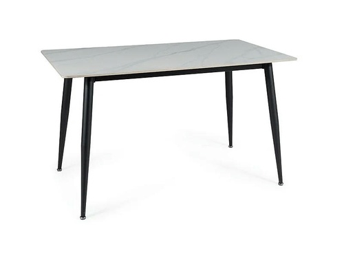 CentrMebel | Стол обеденный нераскладной керамический RION 160х90 белый мрамор 1