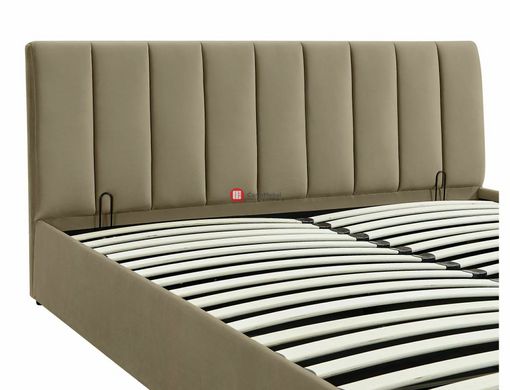 CentrMebel | Кровать полуторная бархатная с подъемным механизмом 140x200 Montreal Velvet (бежевый) 5