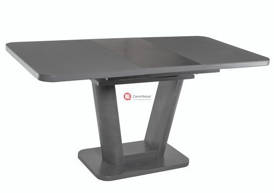 CentrMebel | Стіл обідній розкладний скляний з МДФ графіт матера сатин DAOSUN DT 8104 U 3