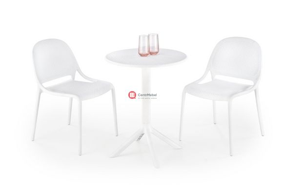 CentrMebel | Стіл обідній круглий нерозкладний пластиковий CALVO Ø 60 (білий) 1