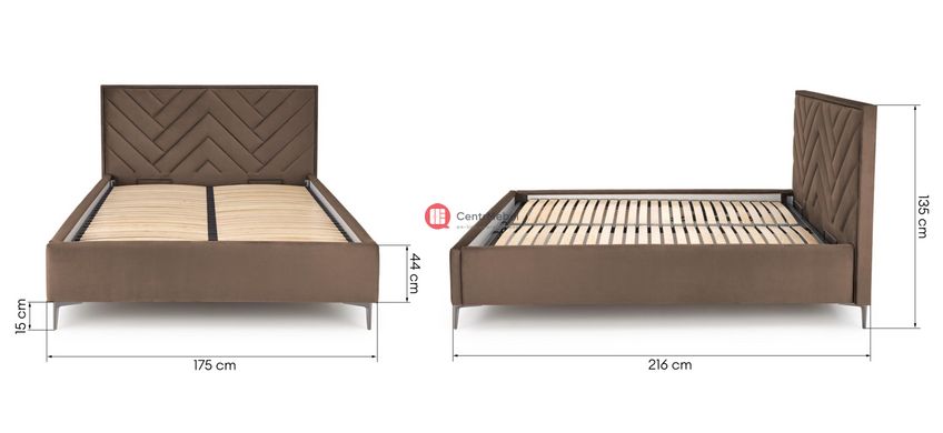 CentrMebel | Ліжко двоспальне з підйомним механізмом MODULO 160x200 (бежевий) 11