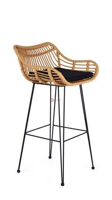 CentrMebel | Барный стул H105 (натуральный/черный) 1