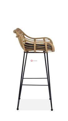 CentrMebel | Барный стул H105 (натуральный/черный) 4