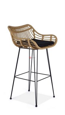 CentrMebel | Барный стул H105 (натуральный/черный) 5