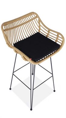 CentrMebel | Барный стул H105 (натуральный/черный) 6