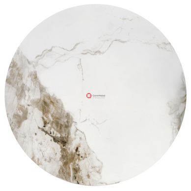 CentrMebel | Стол журнальный круглый керамика CECILIA (белый мрамор) 2