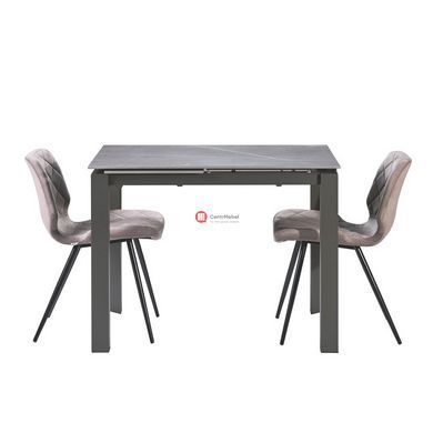 CentrMebel | Bright Grey Marble Стіл обідній керамічний 102-142 см (сірий) 8