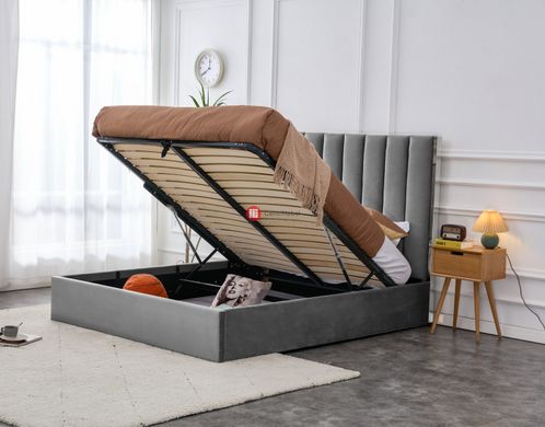 CentrMebel | Ліжко двоспальне з підйомним механізмом PALAZZO 160x200 (сірий) 2
