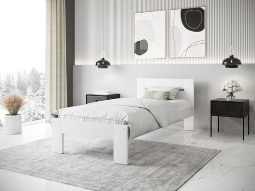 CentrMebel | Ліжко односпальне дерев'яне MATILDA 90x200 (білий) 1