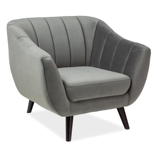 CentrMebel | Кресло ELITE 1 VELVET, серый / венге 1