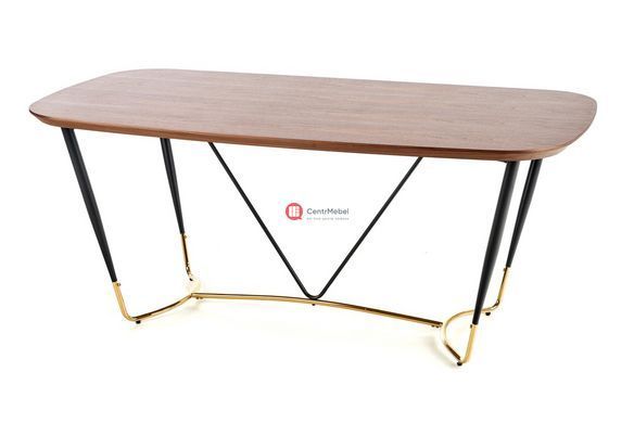 CentrMebel | Стіл обідній MANCHESTER (горіх / чорний, золотий) 2