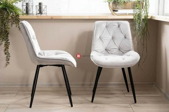 CentrMebel | Стілець обідній велюровий CHERRY II VELVET (світло-сірий) 6