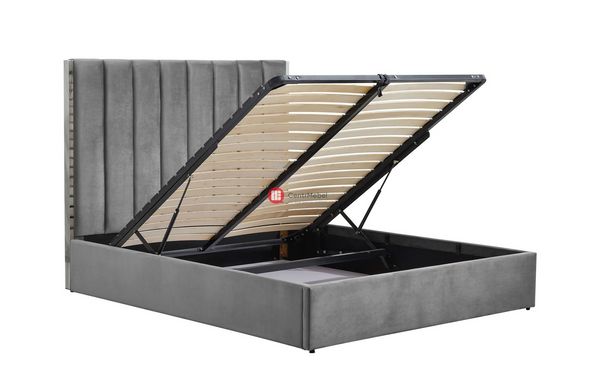 CentrMebel | Ліжко двоспальне з підйомним механізмом PALAZZO 160x200 (сірий) 4