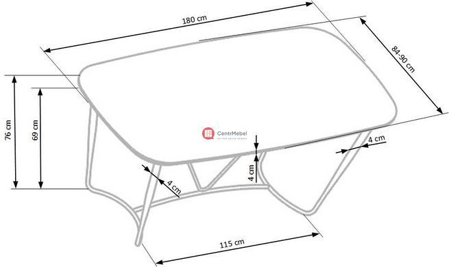 CentrMebel | Стіл обідній MANCHESTER (горіх / чорний, золотий) 14