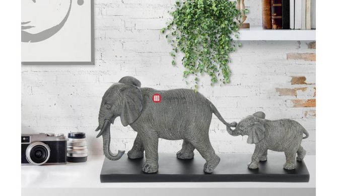 CentrMebel | Скульптура Elephant Family K110 Grey(серый) 2