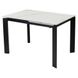 CentrMebel | Стіл обідній прямокутний розкладний керамічний Vermont Staturario Black 120(170)х80 (білий мармур) 5