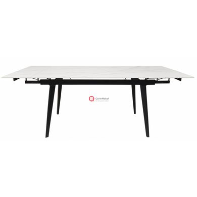 CentrMebel | Стол обеденный прямоугольный раскладной керамический Hugo Arabescato Matte 140(200)х82 (белый мрамор) 2