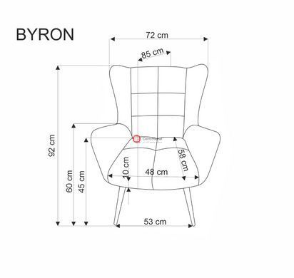CentrMebel | Крісло для відпочинку в тканині BYRON (олівковий) 12