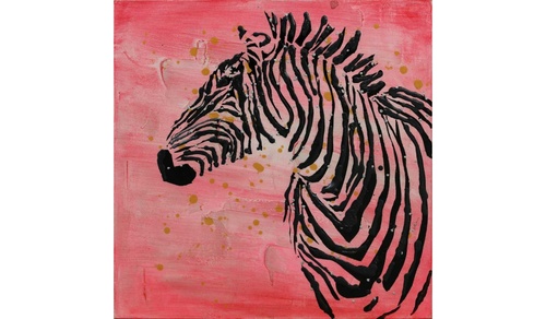 CentrMebel | Картина маслом Zebra (червоний) 1