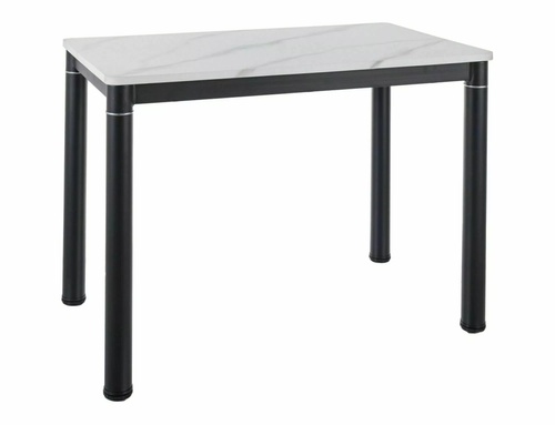 CentrMebel | Стол обеденный прямоугольный нераскладной из МДФ и натурального шпона Damar 100х60 (белый мрамор) 1