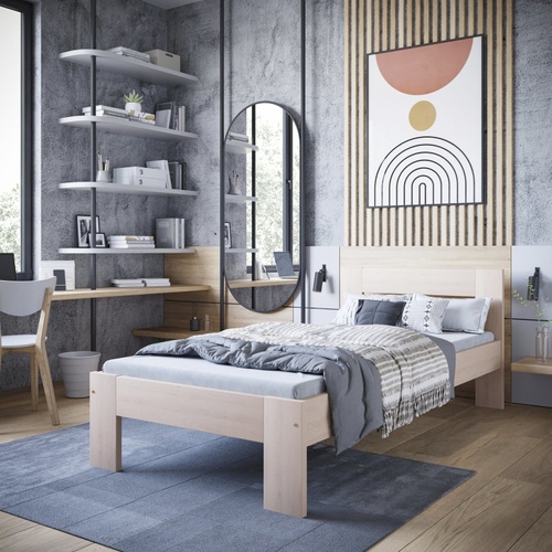 CentrMebel | Ліжко односпальне дерев'яне MATILDA 90x200 (натуральний) 1