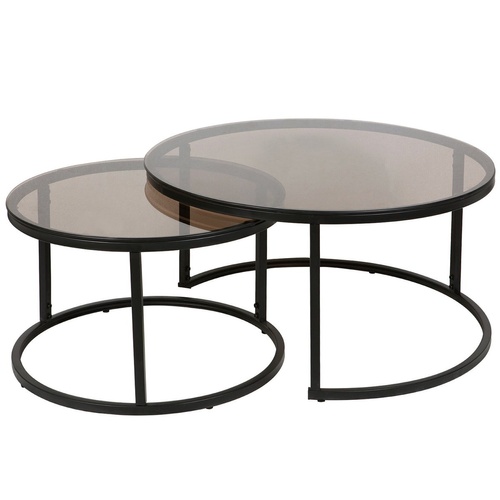 CentrMebel | Комплект журнальных столов круглых керамических FLORIDA C (серый) 1