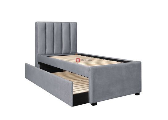 CentrMebel | Кровать трансформер бархатная RUSSO 90x200 (серый) 3