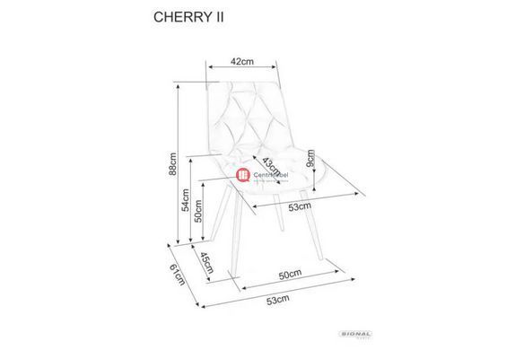 CentrMebel | Стілець обідній велюровий CHERRY II VELVET (сірий) 4