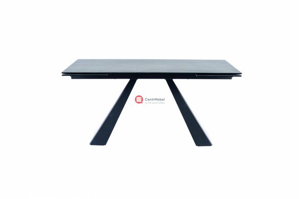 CentrMebel | Стол обеденный раскладной SALVADORE CERAMIC (160-240) x90 (серый мрамор / черный мат) 2