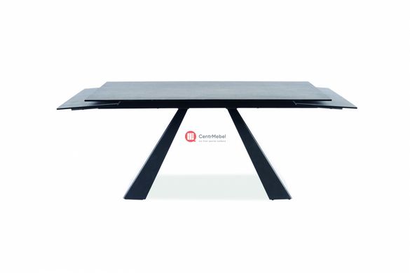 CentrMebel | Стол обеденный раскладной SALVADORE CERAMIC (160-240) x90 (серый мрамор / черный мат) 3