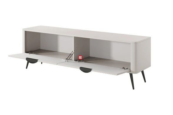 CentrMebel | Тумба РТВ з 2 дверима LANTE 163 2D (бежевий/чорний) 2