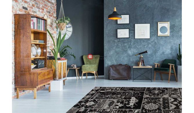 CentrMebel | Килим River 150 Grey/Black 155х230 2