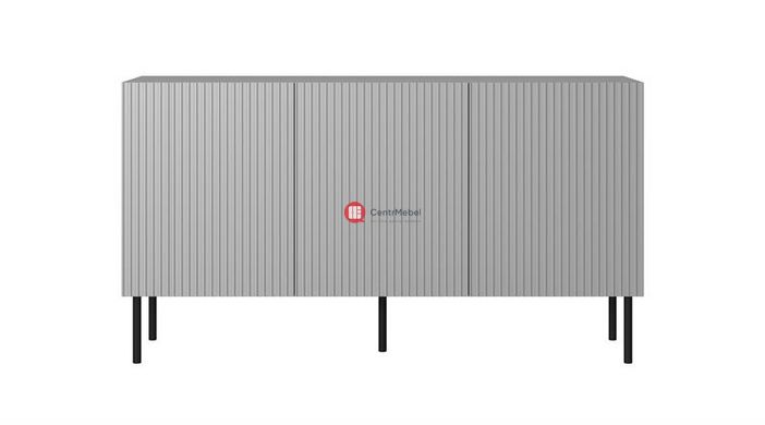 CentrMebel | Комод КМ-1 з рифленим фасадом ASENSIO (світло-сірий) 3