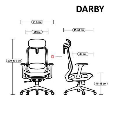 CentrMebel | Крісло офісне для персоналу DARBY (сірий) 9