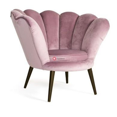 CentrMebel | Кресло MAGNOLIA VELVET, розовый античный / венге 1