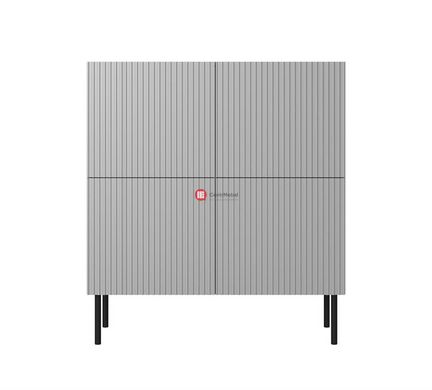 CentrMebel | Комод КМ-2 з рифленим фасадом ASENSIO (світло-сірий) 3
