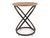 CentrMebel | Журнальний столик дерев'яний з металом діаметр 45см EOS E (Дуб артизан/Чорний) 1