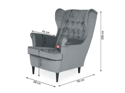 CentrMebel | Кресло для отдыха HARRY VELVET (светло-серый) 2