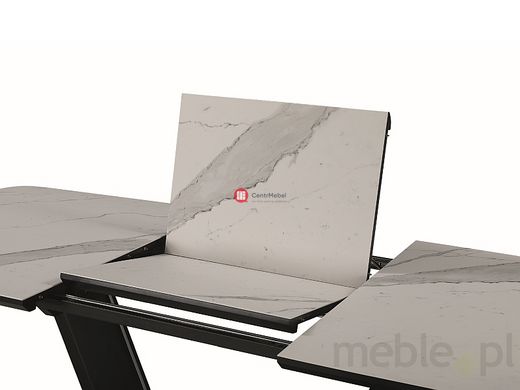 CentrMebel | Стол обеденный ARMANI Ceramic 160 раскладной белый мат/черный мат 3