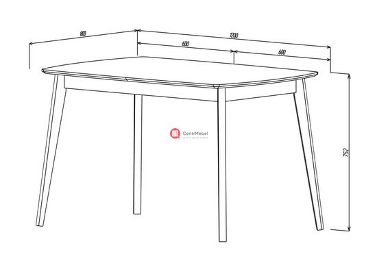 CentrMebel | Стол обеденный прямоугольный нераскладной МДФ EXEN 120х80 (серый) 3