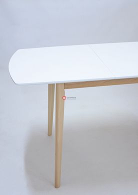 CentrMebel | Стол обеденный прямоугольный раскладной МДФ EXEN II 120(160)х80 (белый) 5