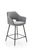CentrMebel | Напівбарний стілець Барний стілець H107 (сірий/чорний) 1
