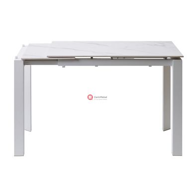 CentrMebel | Bright White Marble Стіл обідній керамічний 102-142 см (сірий) 4